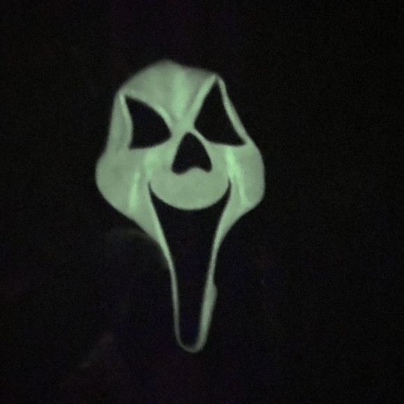 Scream Mask Ghostface Fun World Div Chin Stamp Hood Happy Ghost Vintage 90s Glow - Picture 4 of 12
